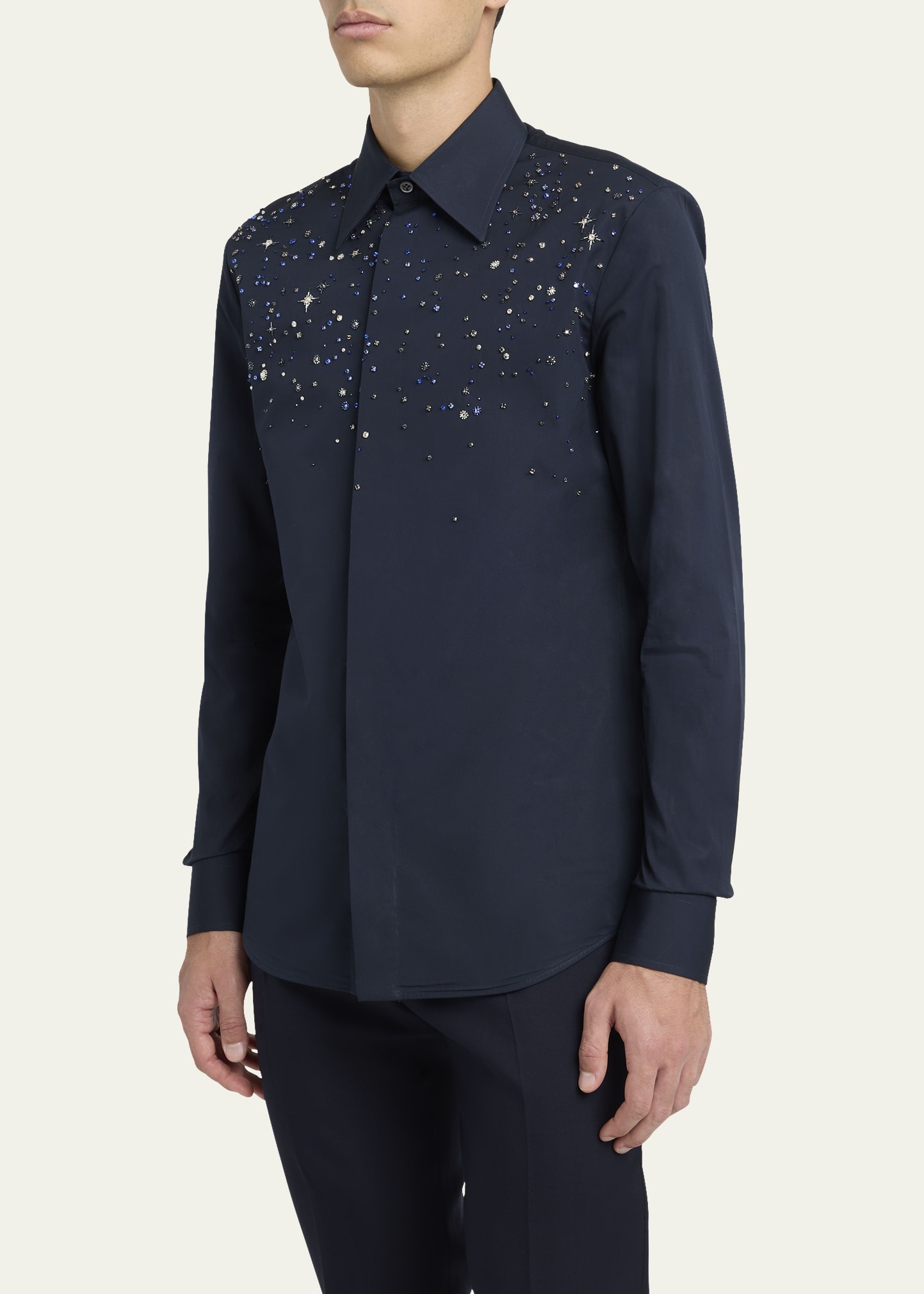 Men's Crystal-Embellished Dress Shirt - 4