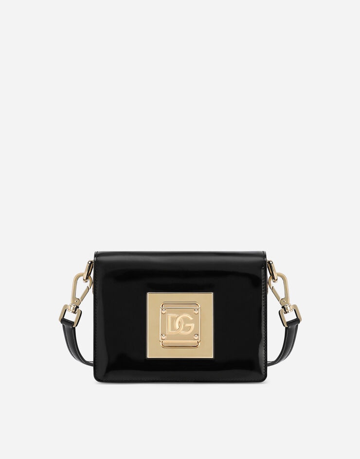 Polished calfskin crossbody bag with DG fastening - 1