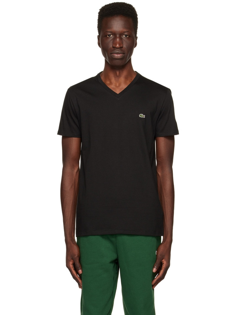 Black V-Neck T-Shirt - 1