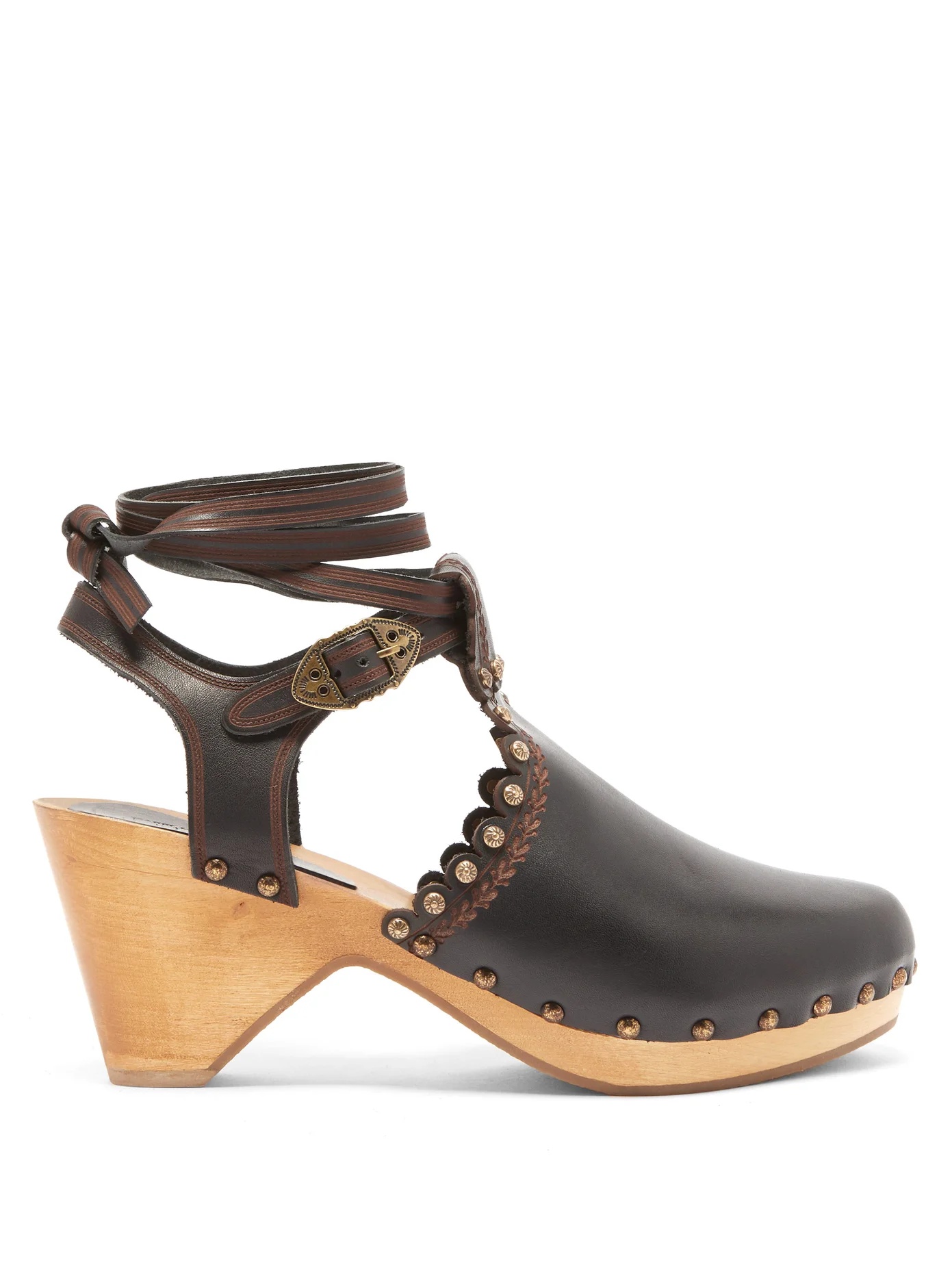 Tulee studded leather clog sandals - 1