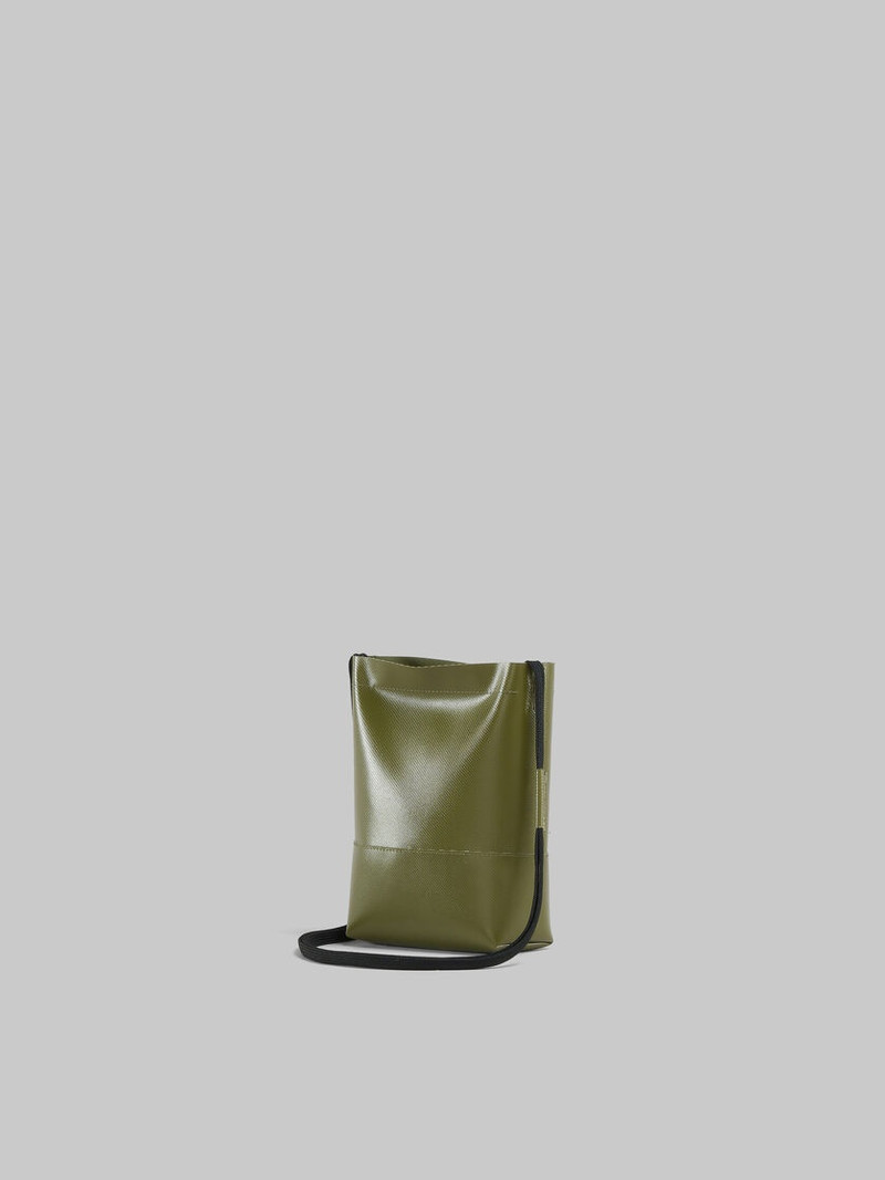 GREEN CROSSBODY BAG WITH SHOELACE STRAP 3