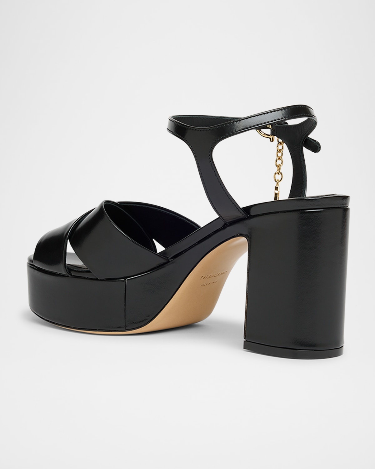 Savia Crisscross Gancini Charm Platform Sandals - 2