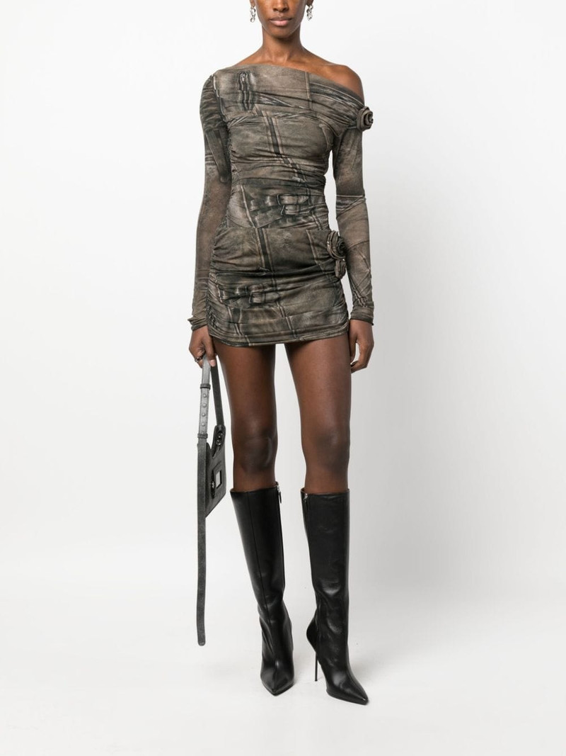 Blumarine floral-appliqué fitted miniskirt outlook
