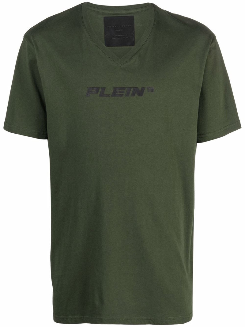 V-neck logo print T-shirt 1