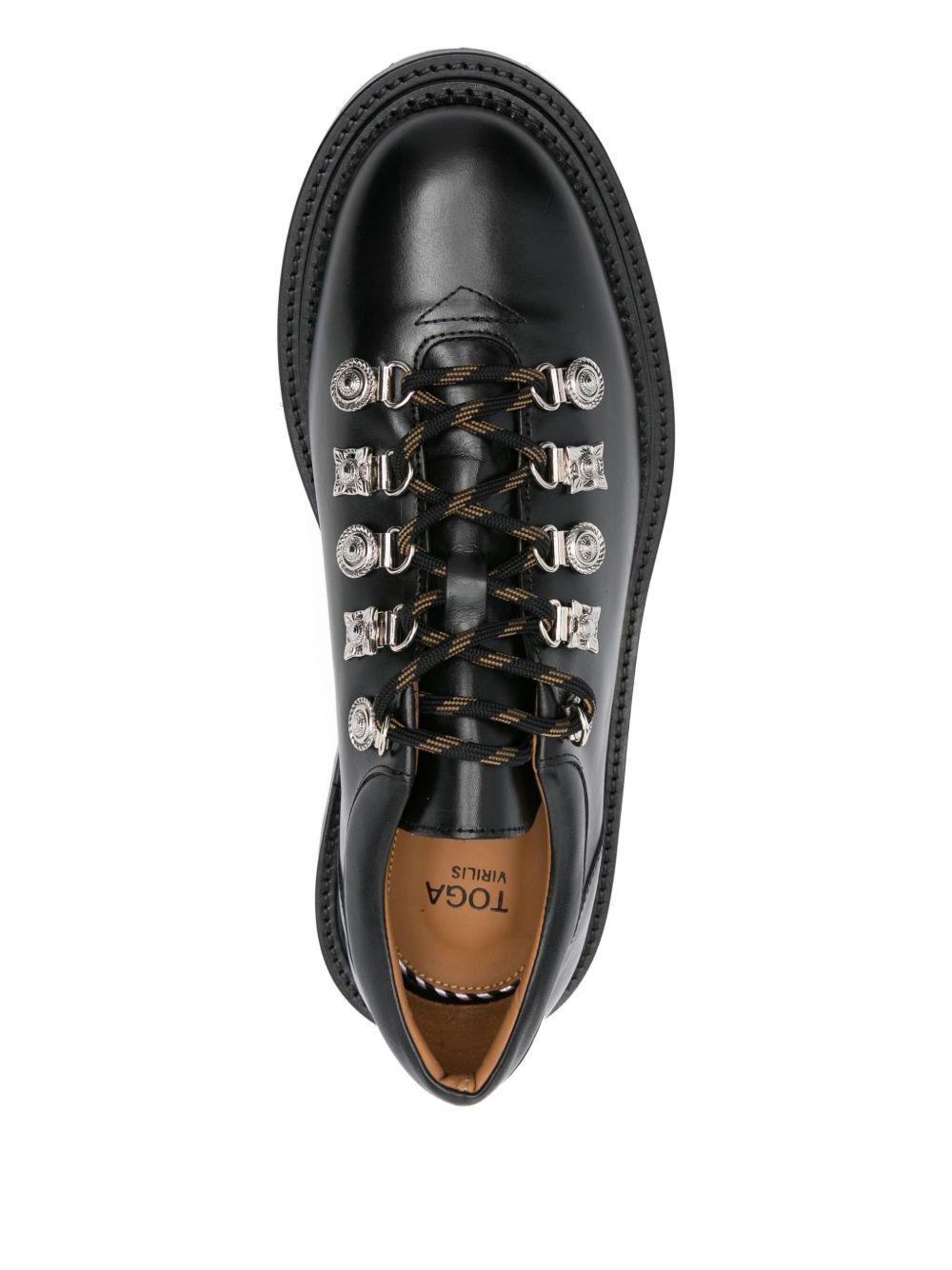 leather lace-up derby shoes - 4