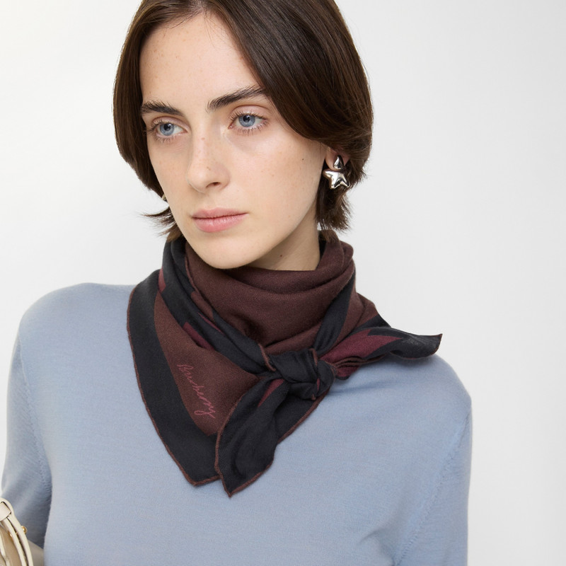 Check Cashmere Silk Scarf 3