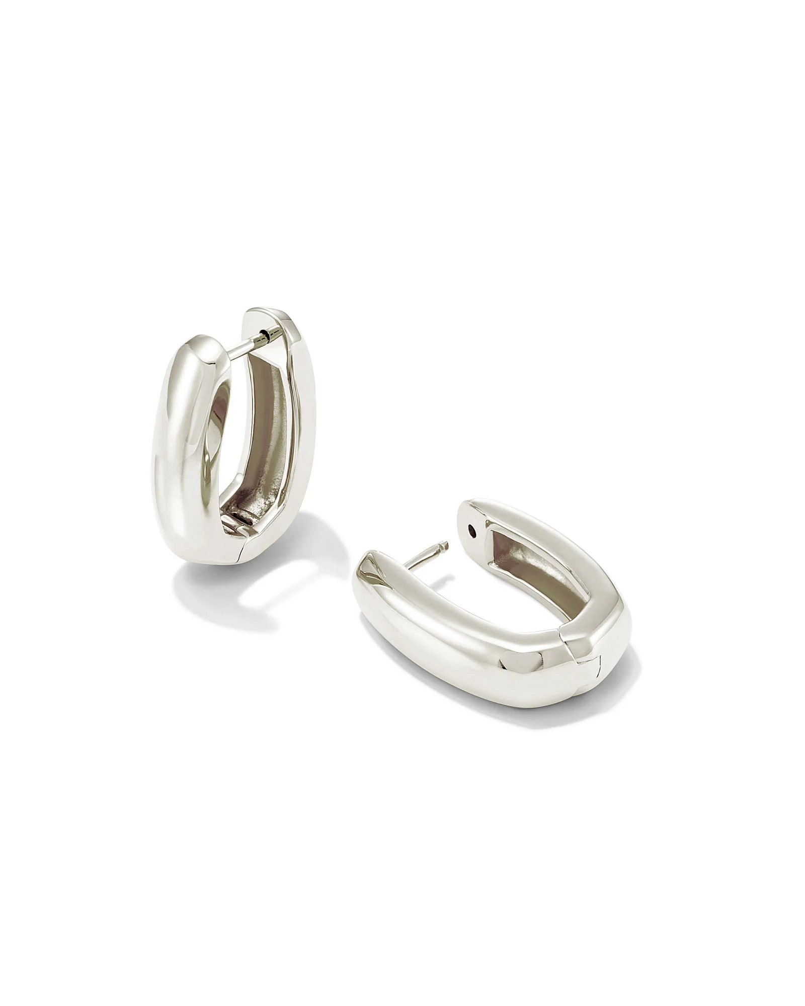 Ellen Wide Huggie Earrings in Sterling Silver - 1