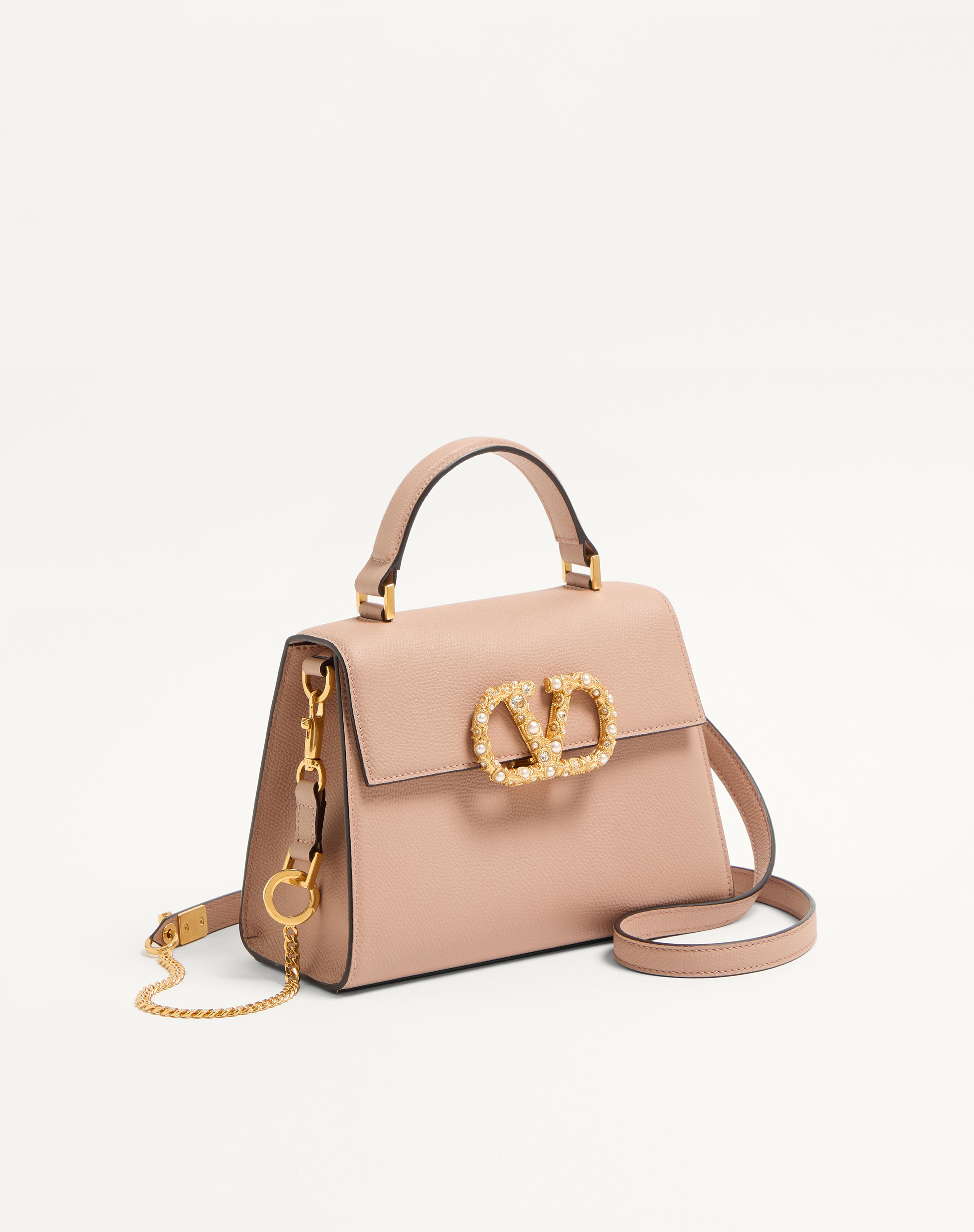 VALENTINO GARAVANI VSLING SMALL HANDBAG IN GRAINY CALFSKIN WITH JEWEL LOGO - 3