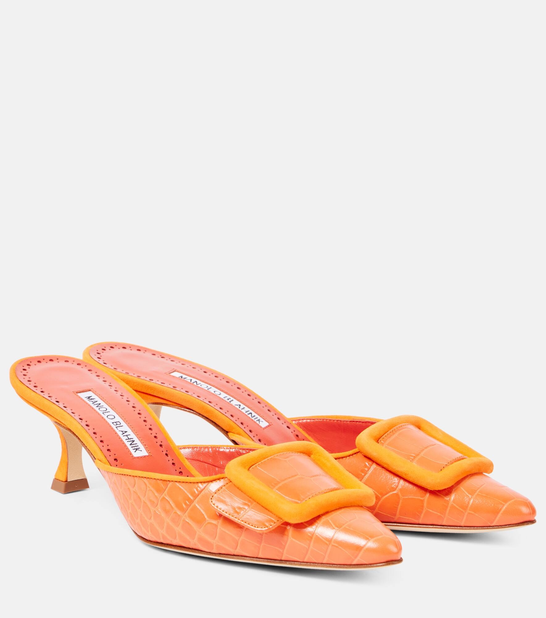 Maysalebi 50 croc-effect leather mules - 1