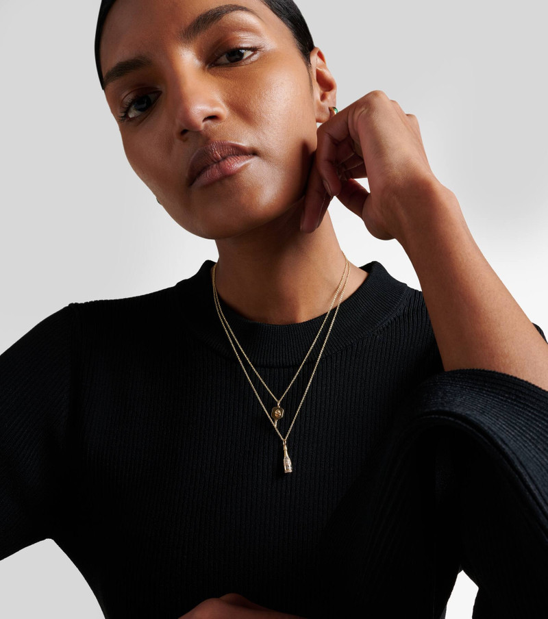 SYDNEY EVAN Pickleball 14kt gold pendant necklace with diamonds outlook