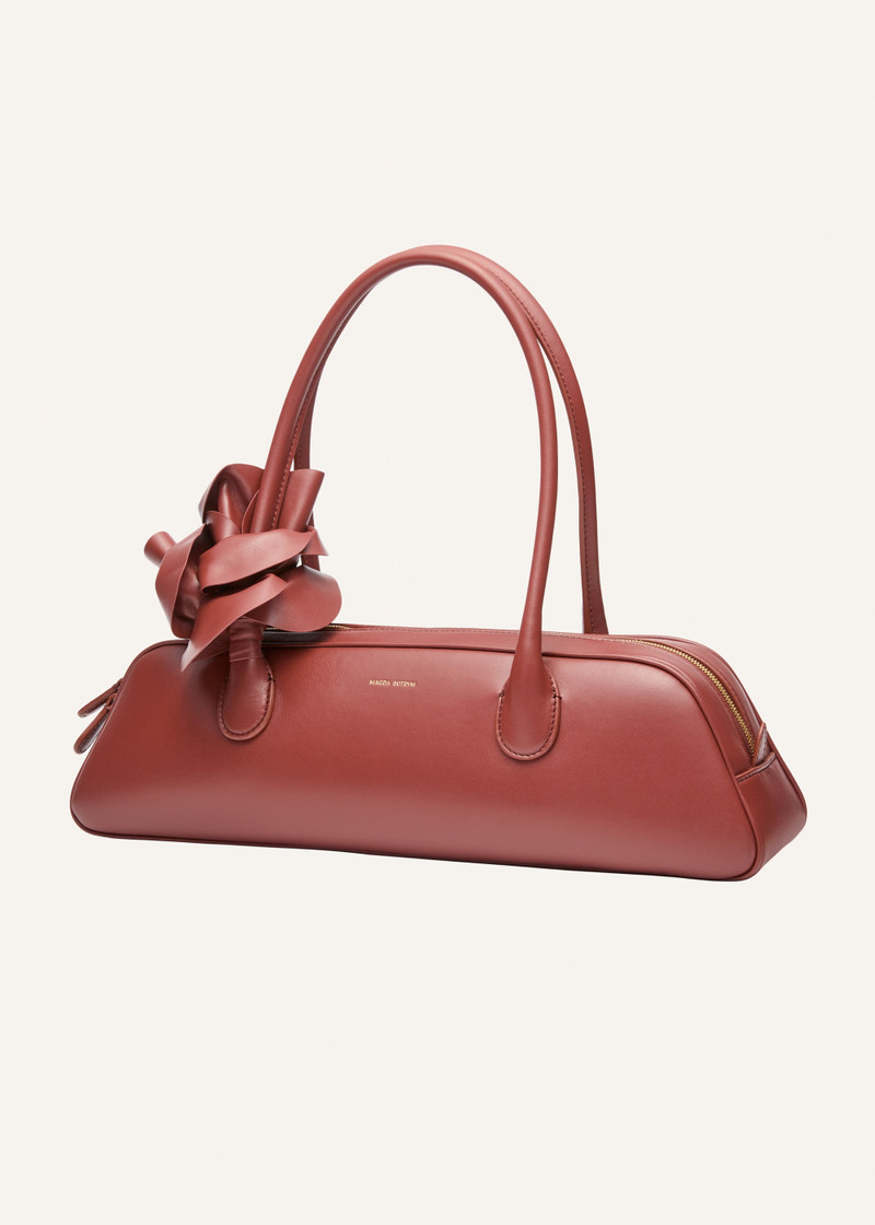 MAGDA BUTRYM Brigitte trapeze bag in amber leather and gold outlook