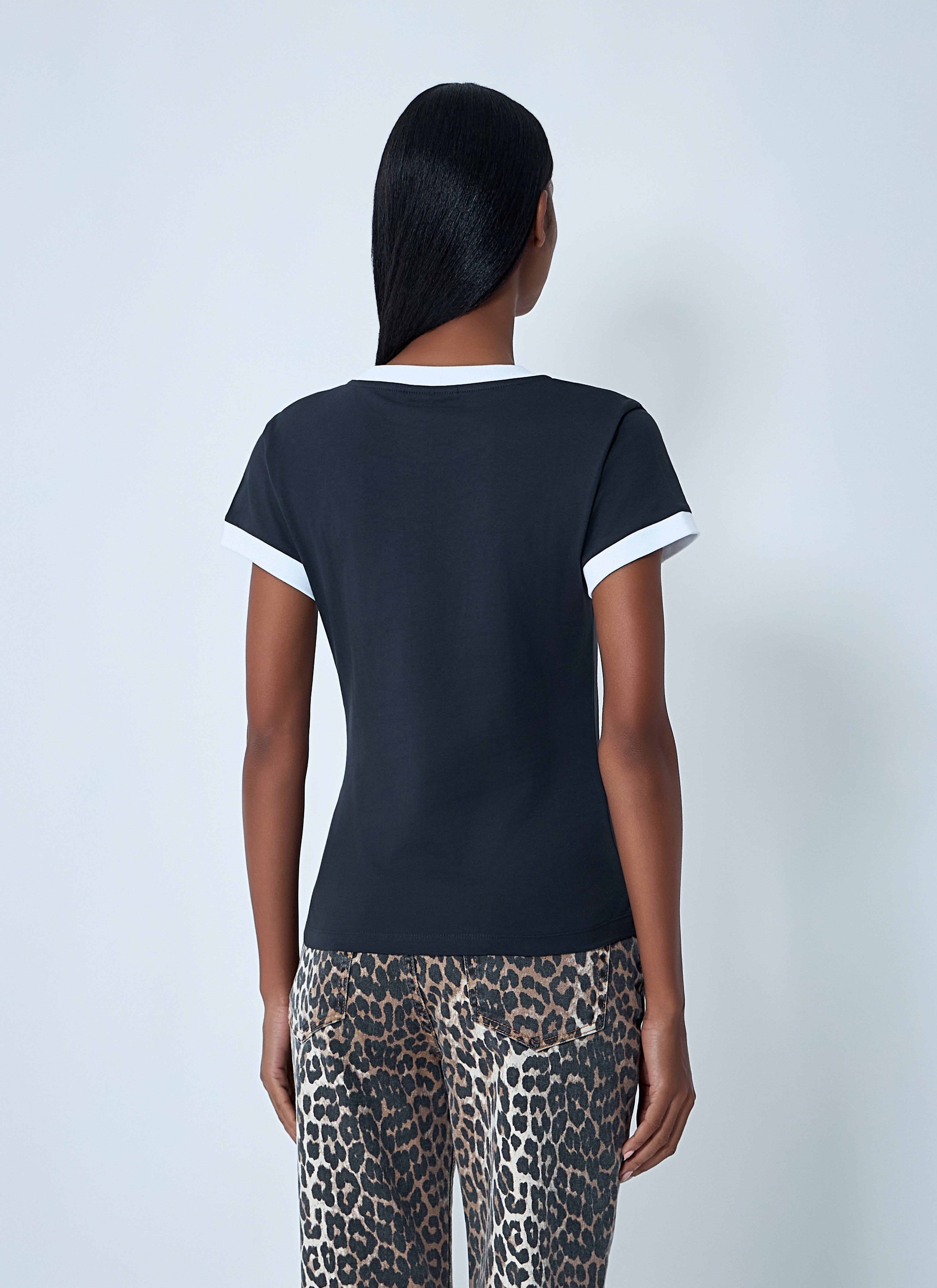 Ganni Women Logo Motif T-Shirt - 4