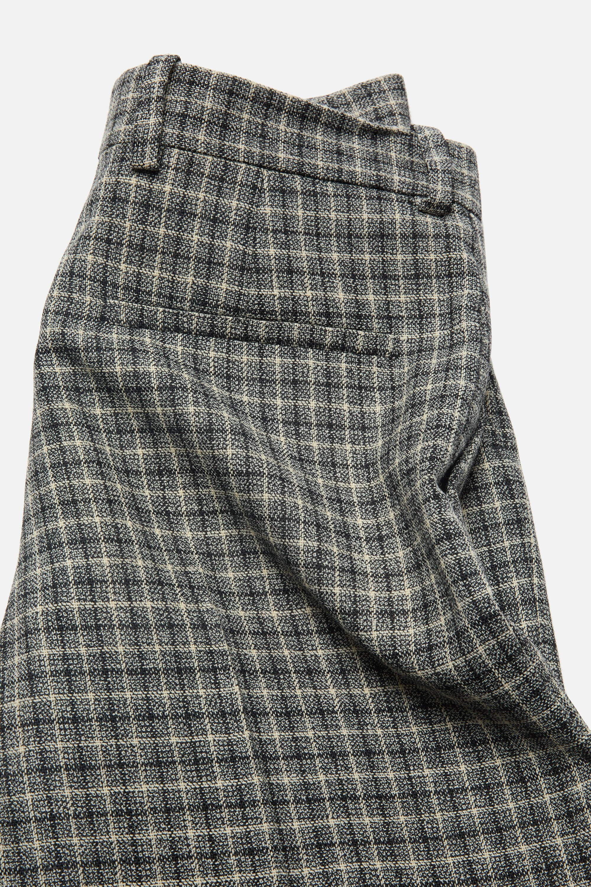 Wool check trousers - Black/white - 5