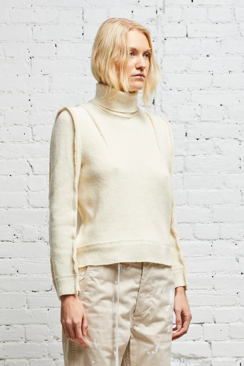 FLAT SLEEVE TURTLENECK - ECRU 4