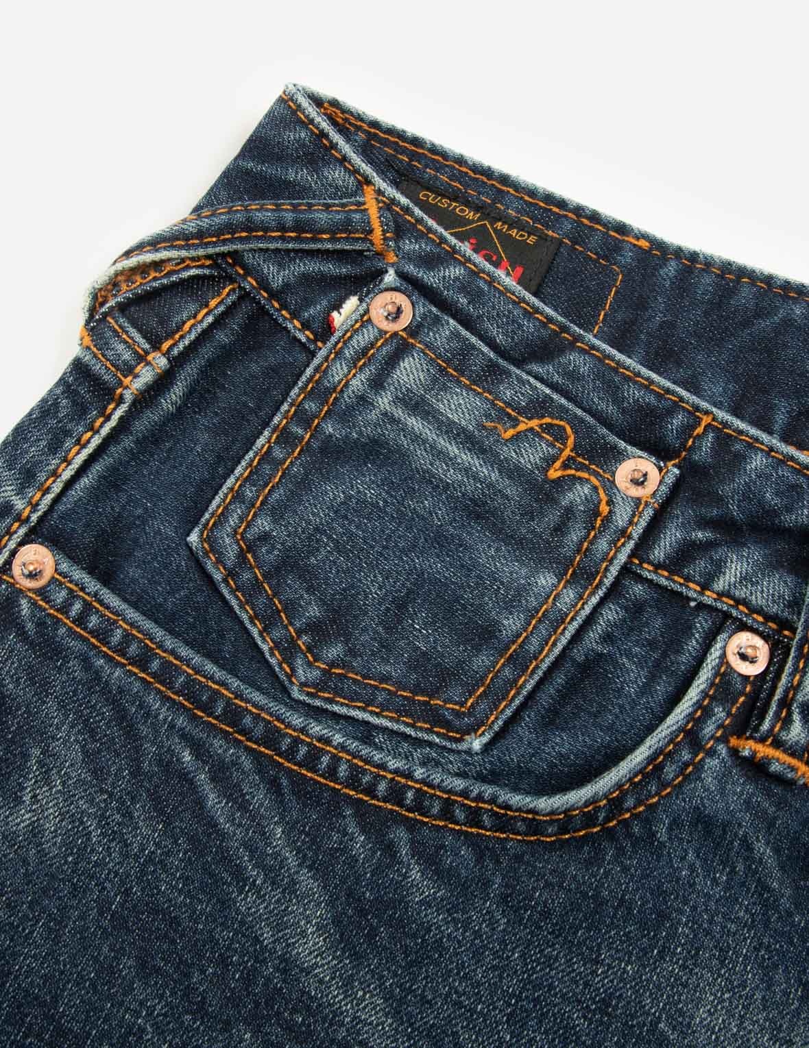 WASHED LOGO AND GODHEAD SLOT COATED RELAX FIT JEANS - 9