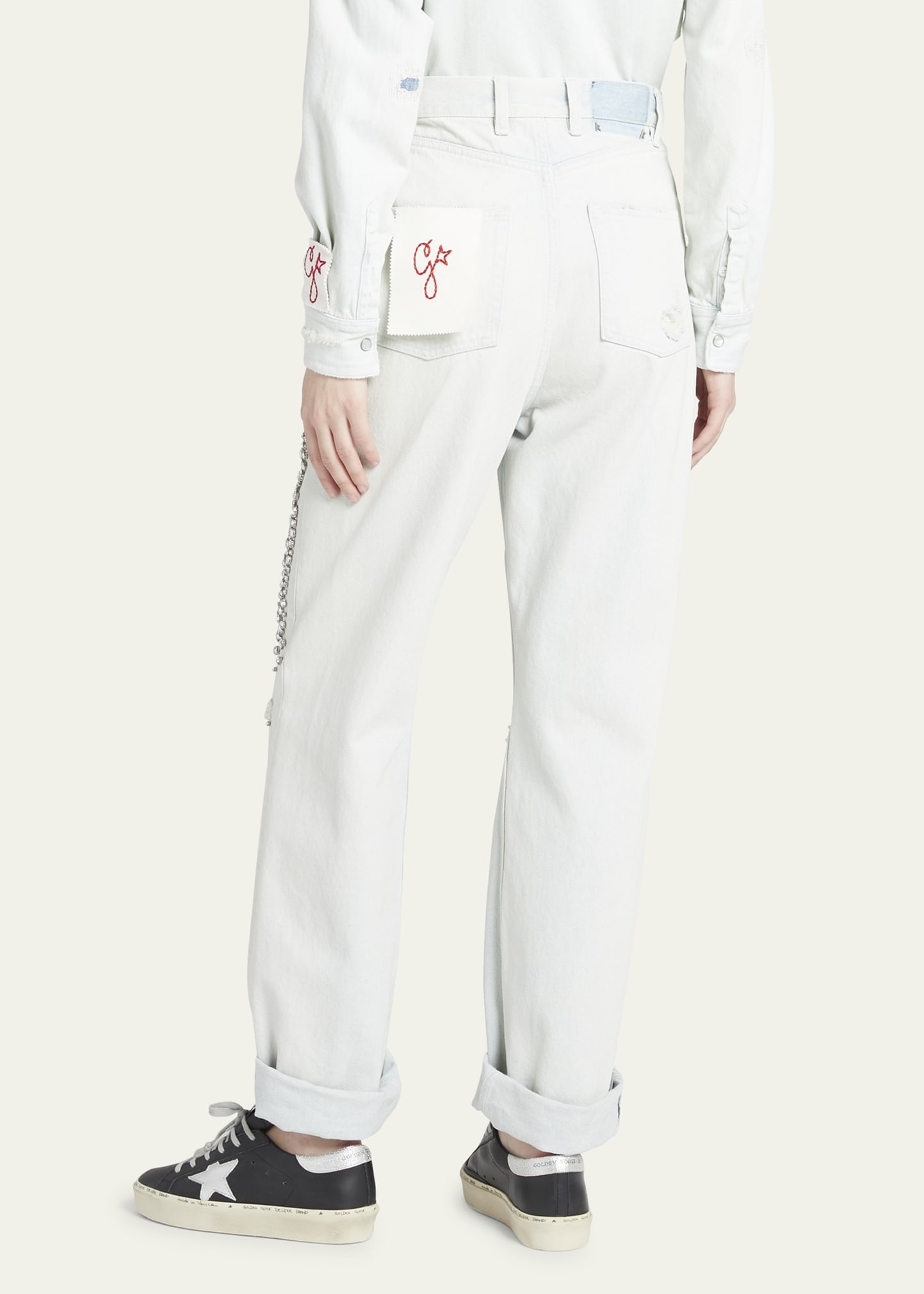 Kim Bleached Jeans with Crystals - 3
