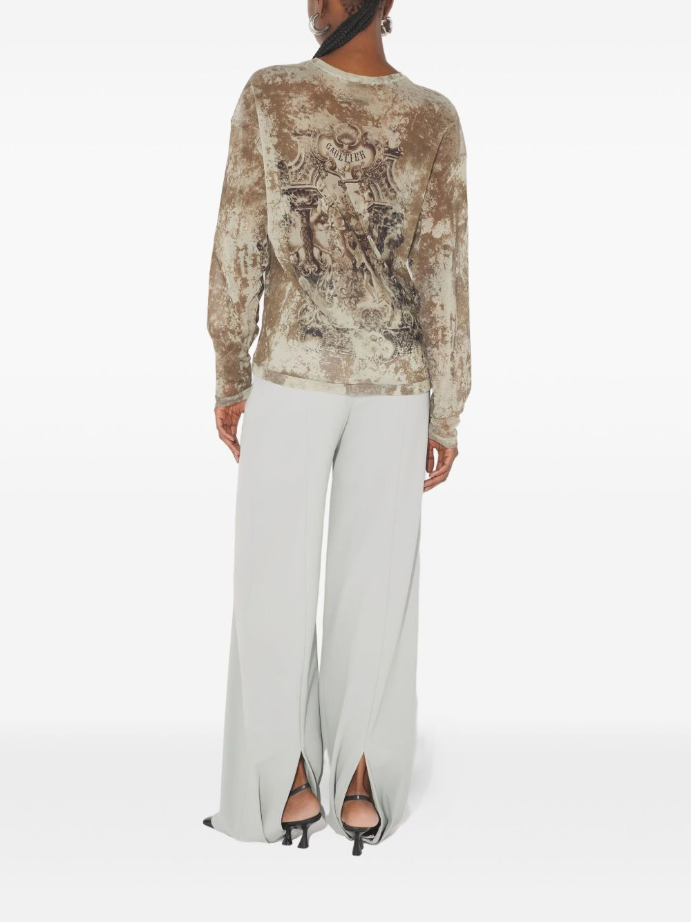 medallion-print long-sleeved T-shirt - 2