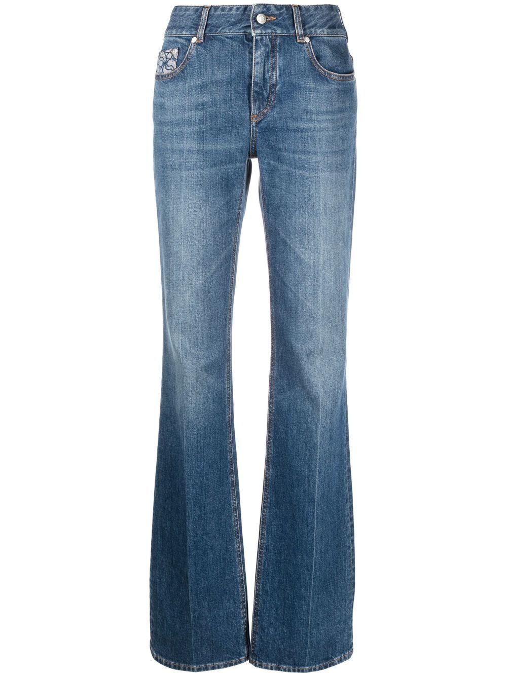 high-rise straight-leg jeans - 1