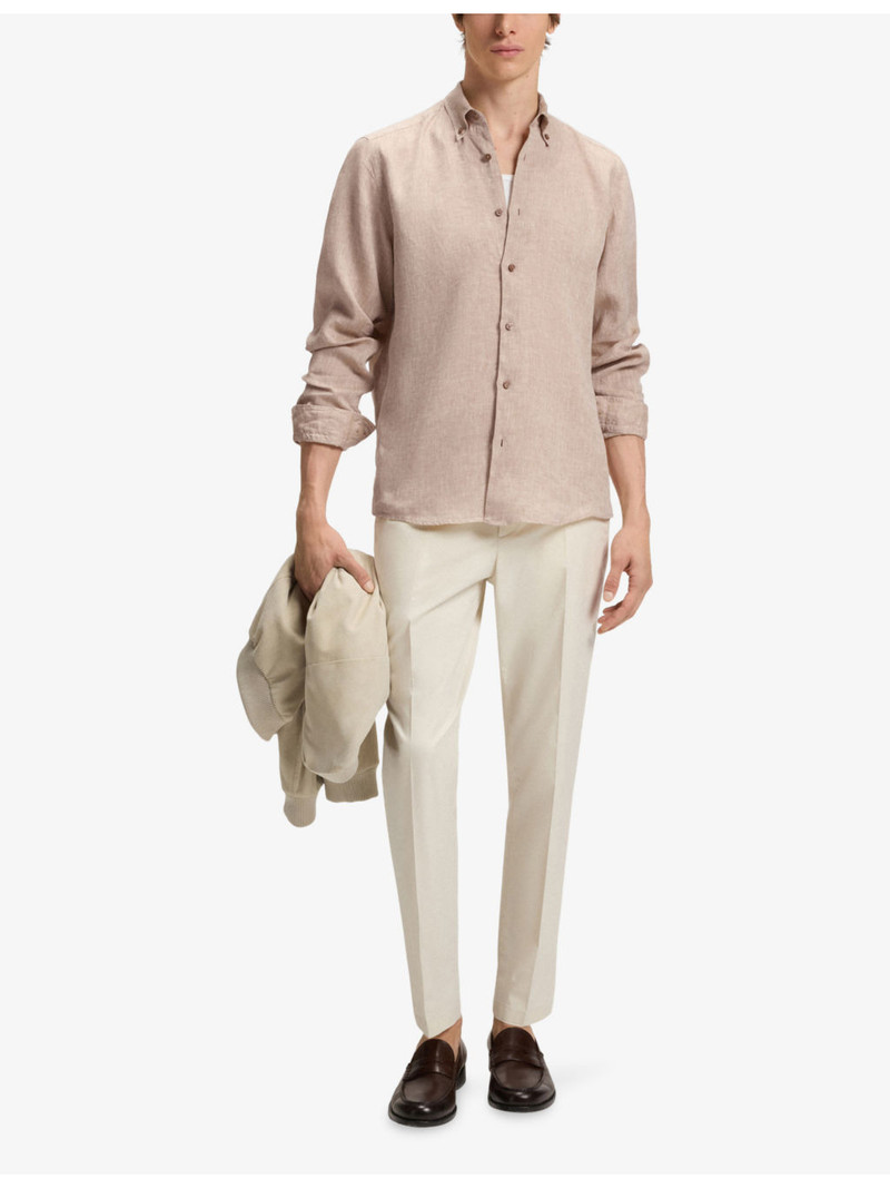 BOSS Regular-Fit Long-Sleeve Linen Shirt outlook