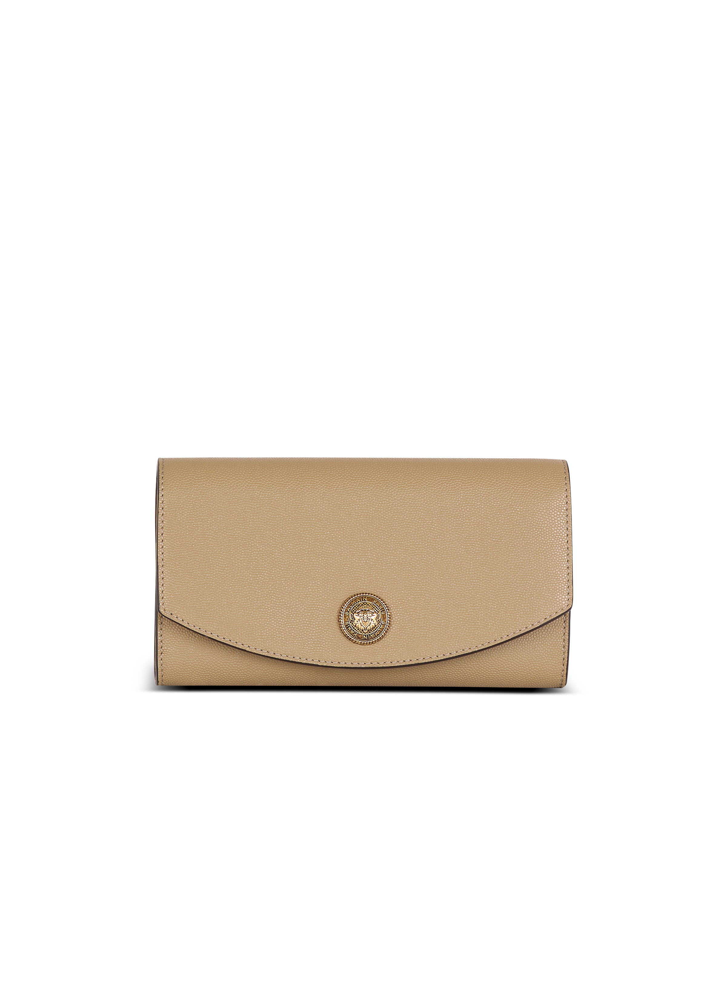 Emblème grained calfskin clutch - 1