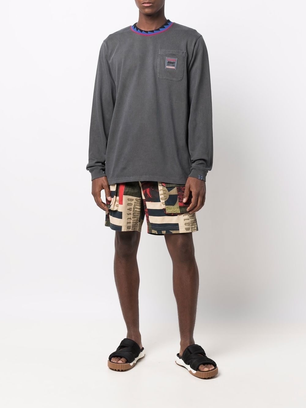 COTTON CONTRASTING-COLLAR SWEATSHIRT - 2