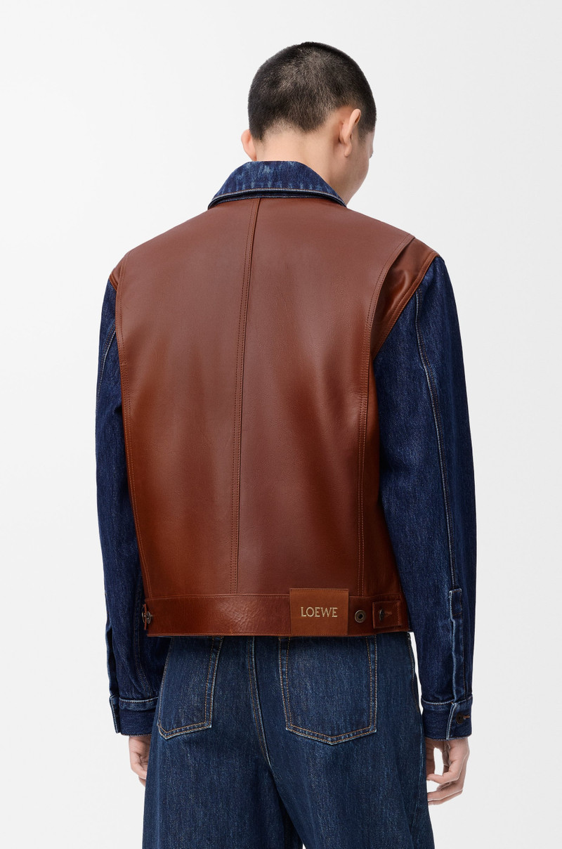 Hybrid jacket in denim and nappa calfskin 4