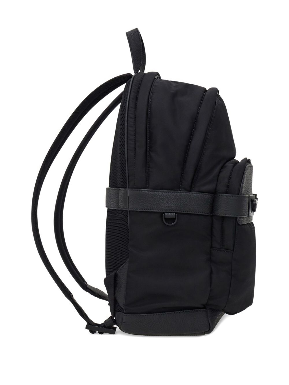 leather-trim backpack - 4