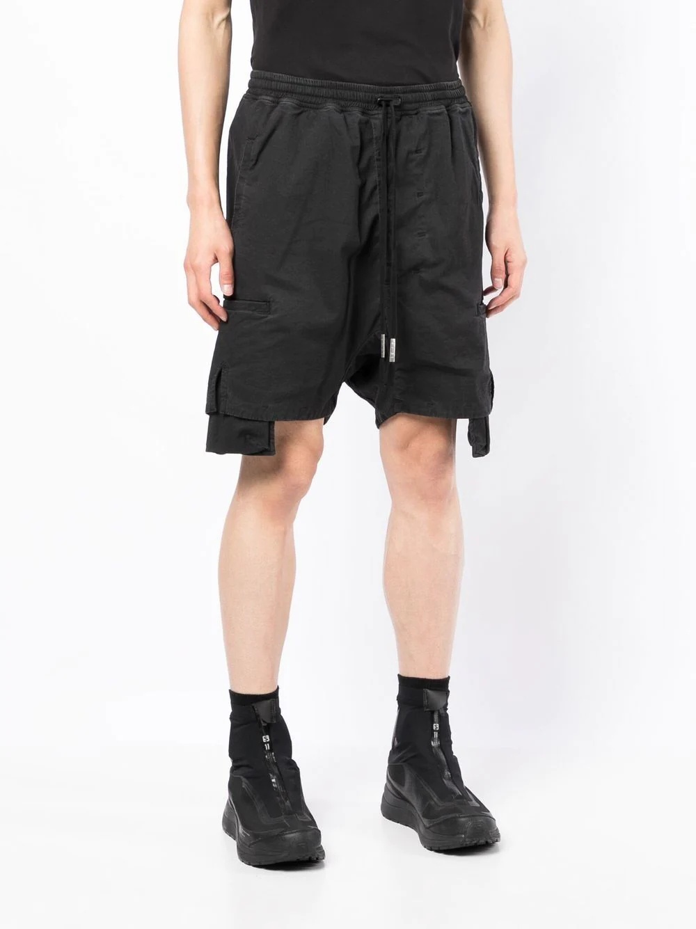 drawstring cargo shorts - 3