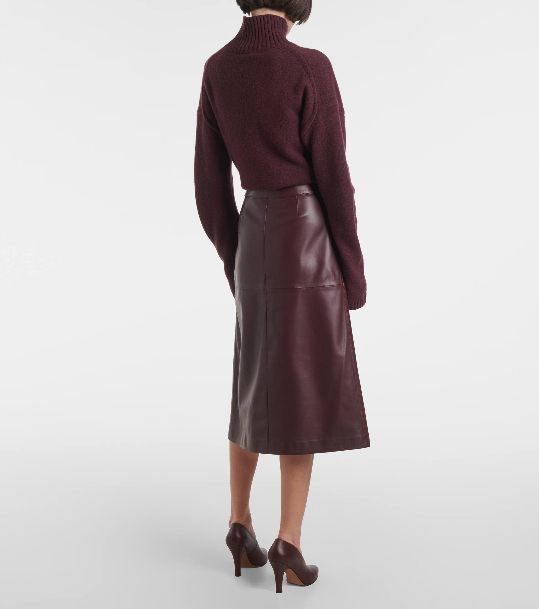 Leather midi skirt - 3