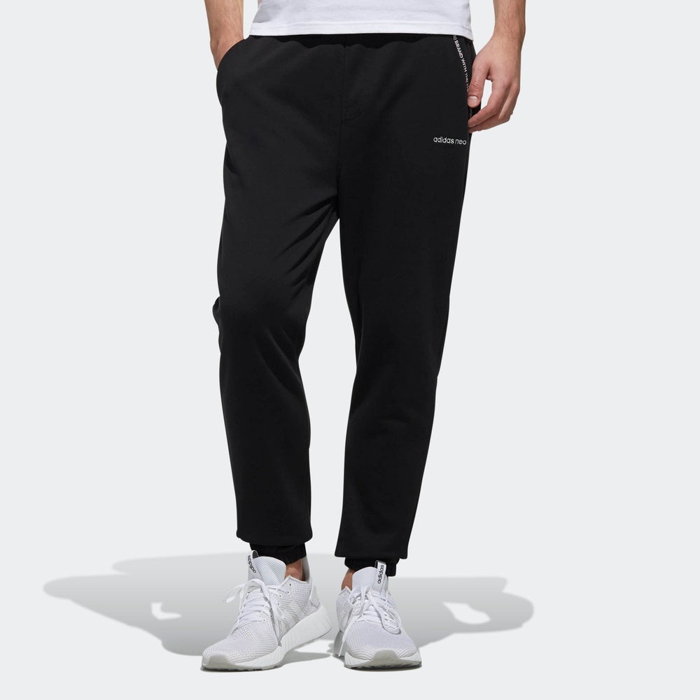 adidas neo logo Cozy Breathable Casual Sports Long Pants Black DZ7581 - 2