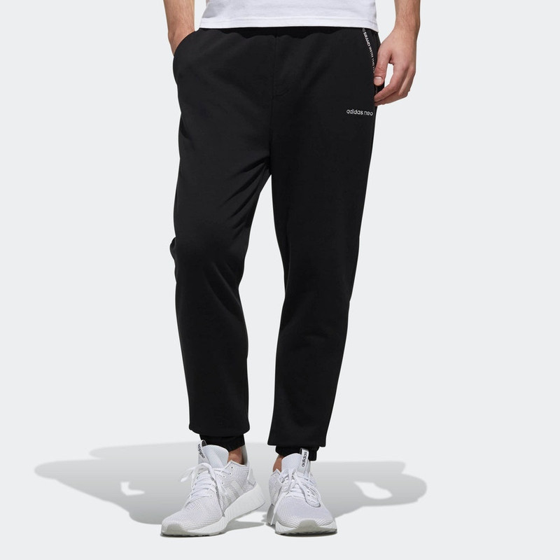 adidas adidas neo logo Cozy Breathable Casual Sports Long Pants Black DZ7581 outlook