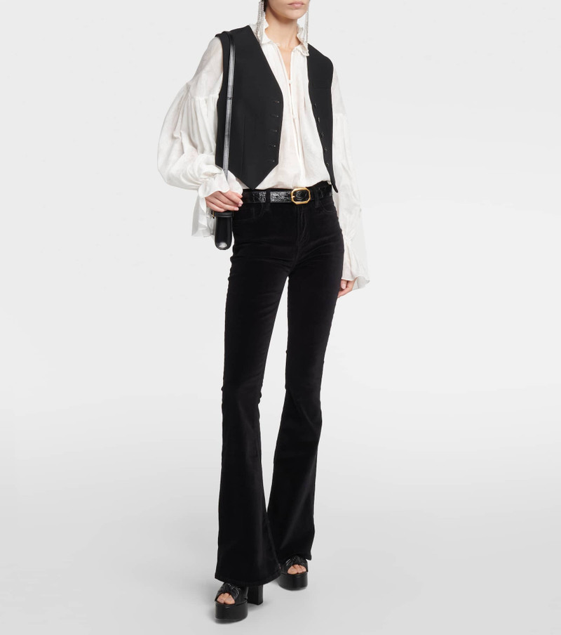 FRAME High-rise velvet flared pants outlook