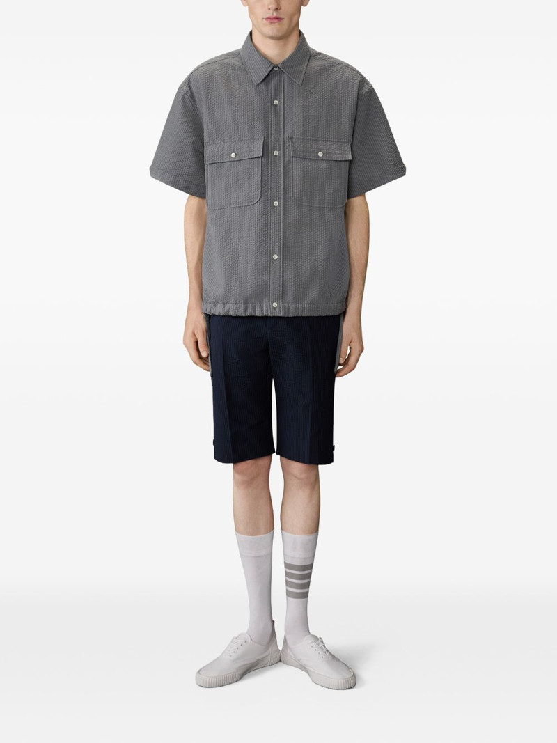 Thom Browne seersucker short-sleeve shirt outlook
