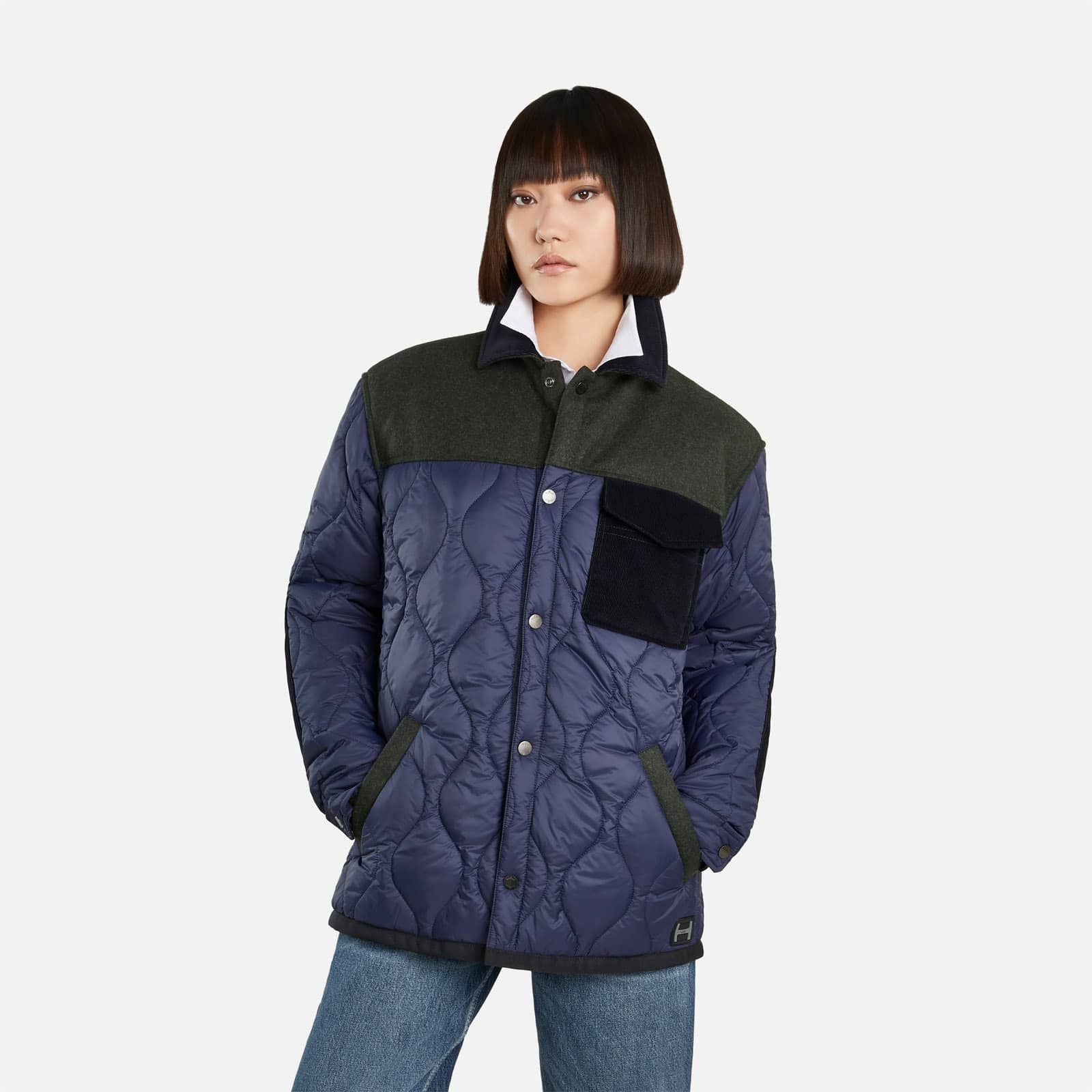 Quilted Shirt Jacket Blue - 8