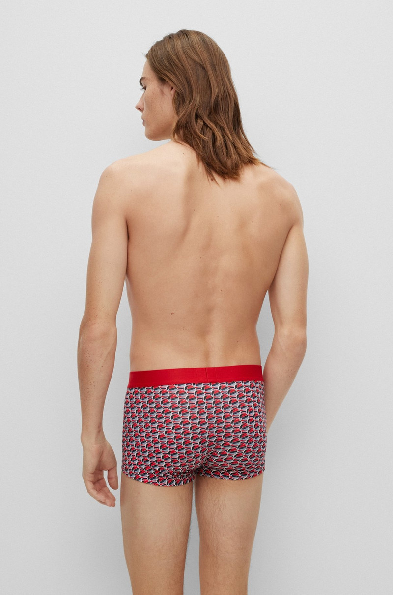 HUGO TWO-PACK OF STRETCH-COTTON TRUNKS WITH LOGO WAISTBANDS outlook