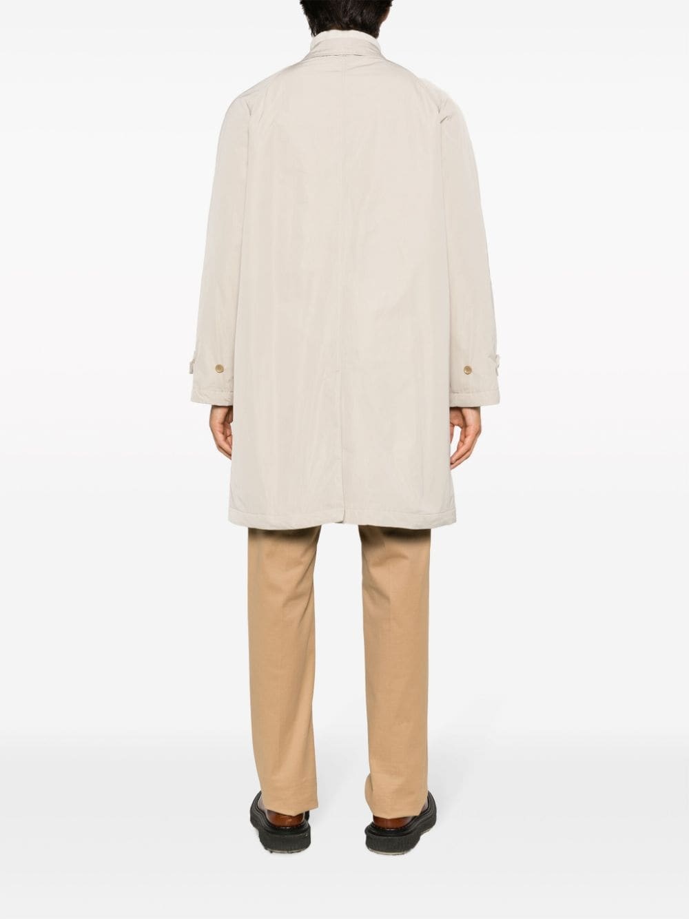 single-breasted padded raincoat - 4