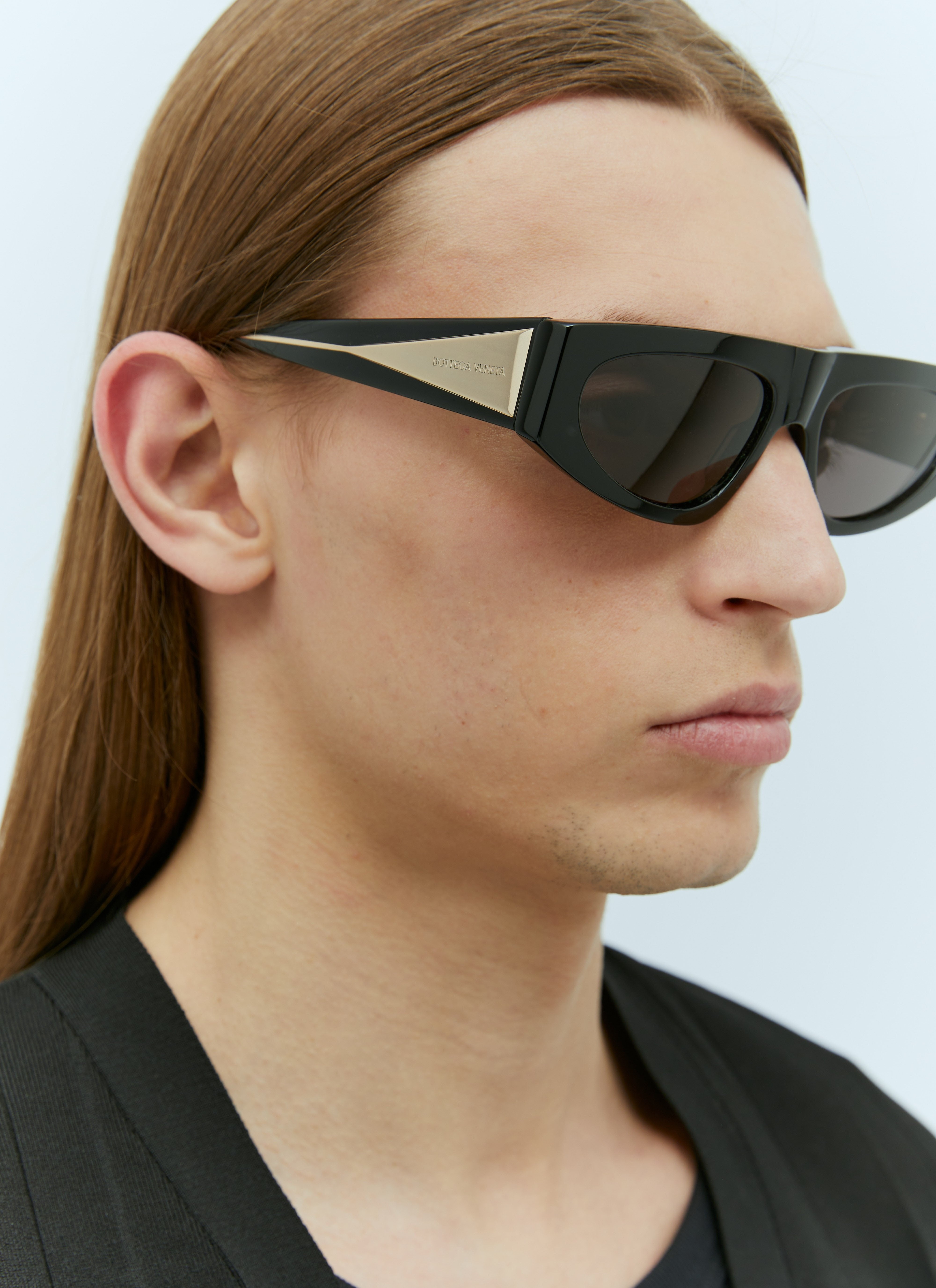 Bottega Veneta BV1277S 001 Sunglasses Black Cat Eye Frame, Grey Lenses Bottega Veneta Women main image 4