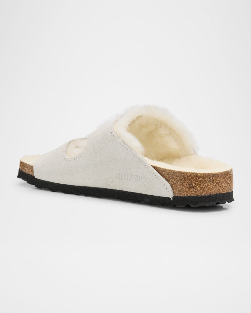 BIRKENSTOCK Arizona Suede Shearling Dual-Buckle Slide Sandals outlook
