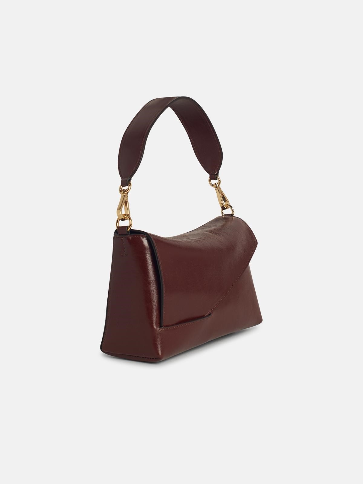 'OSCAR' BURGUNDY LEATHER CROSSBODY BAG - 2