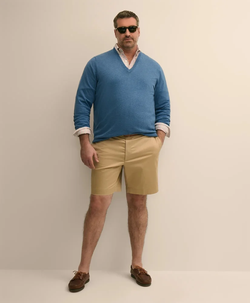 Big & Tall 10" Flat Front Stretch Advantage Chino® Shorts - 1