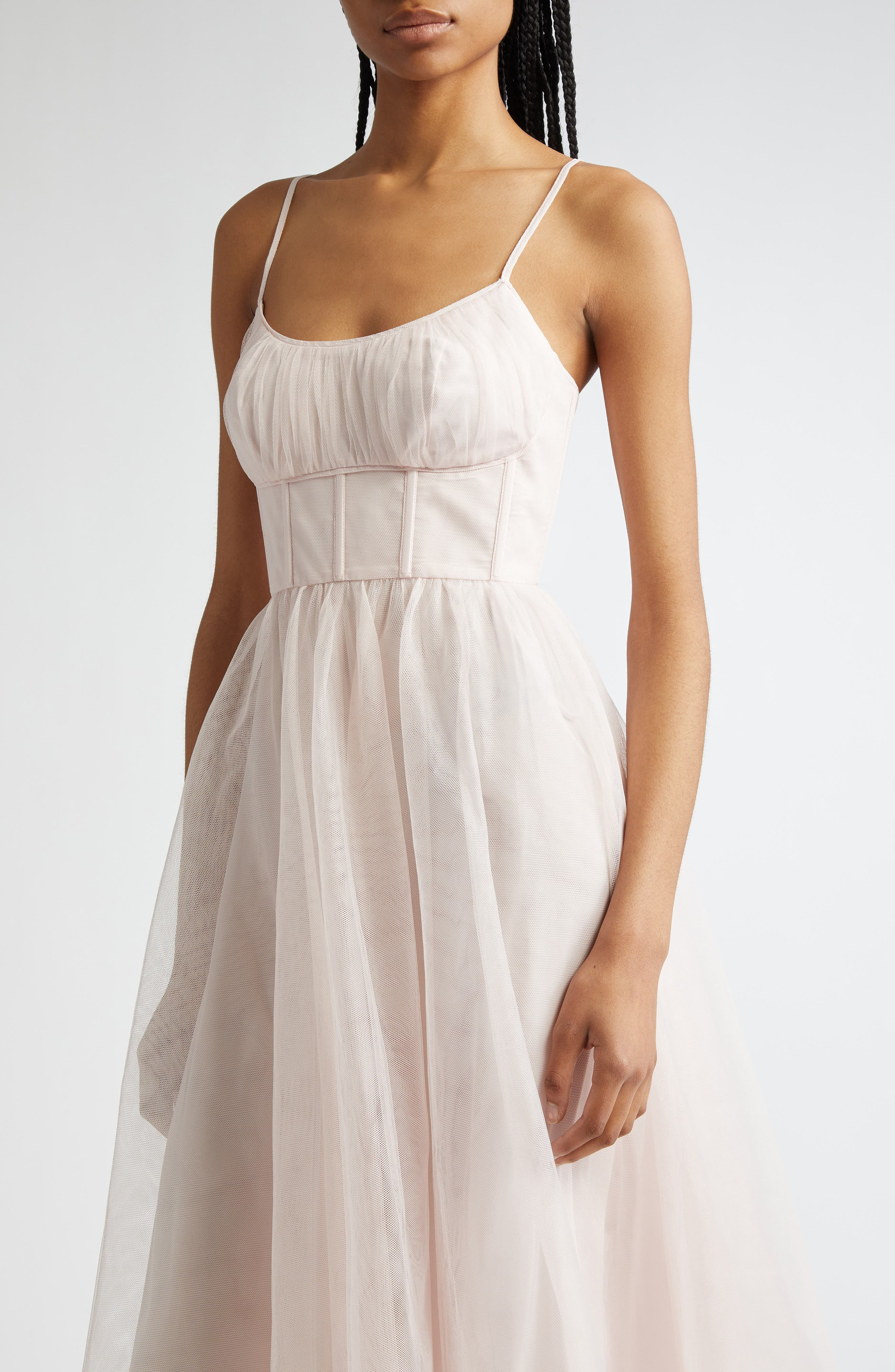 Zimmermann Corset Bodice Tulle Dress in Pale Pink at Nordstrom - 4