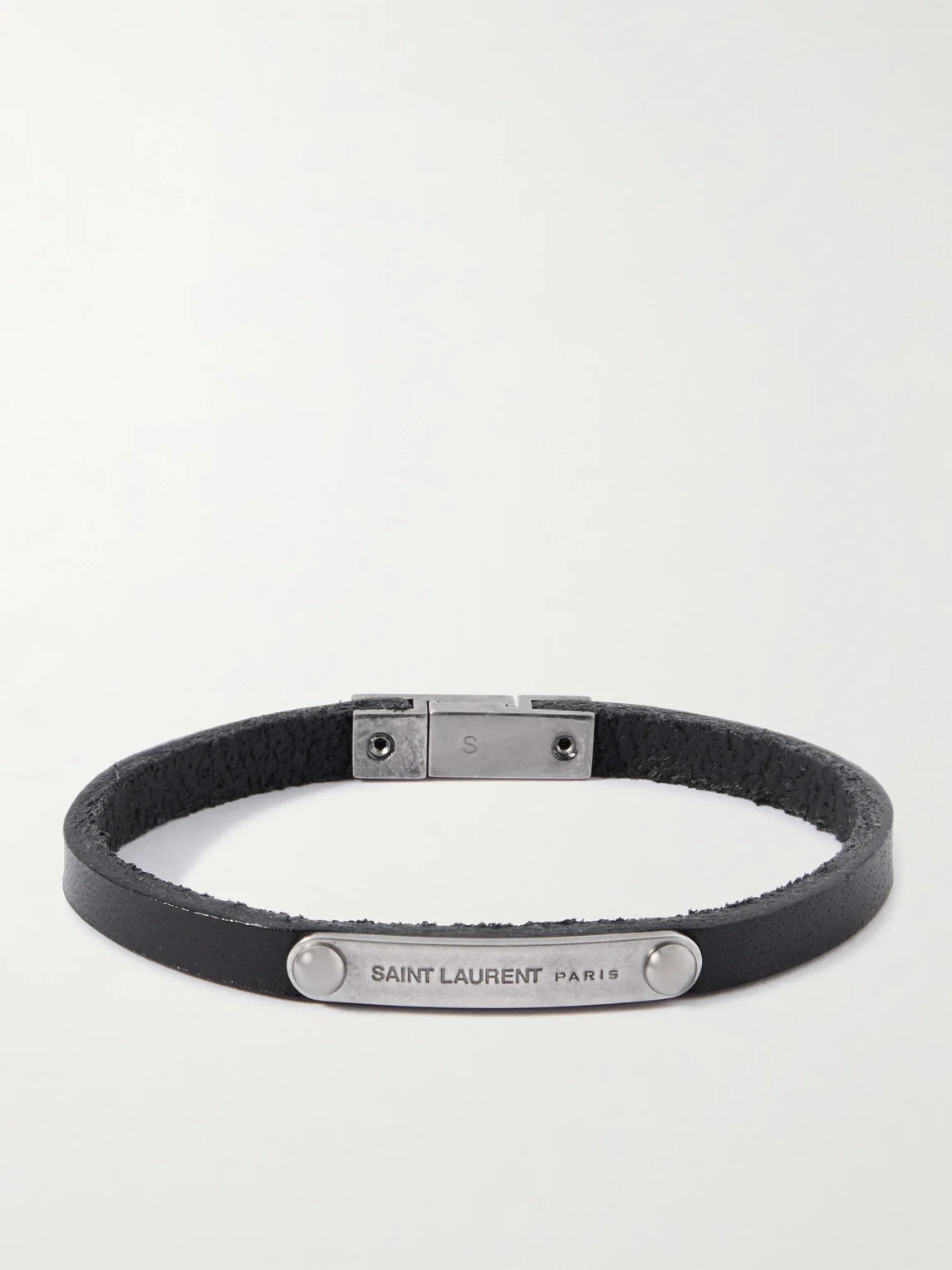 Leather and Palladium Bracelet - 1