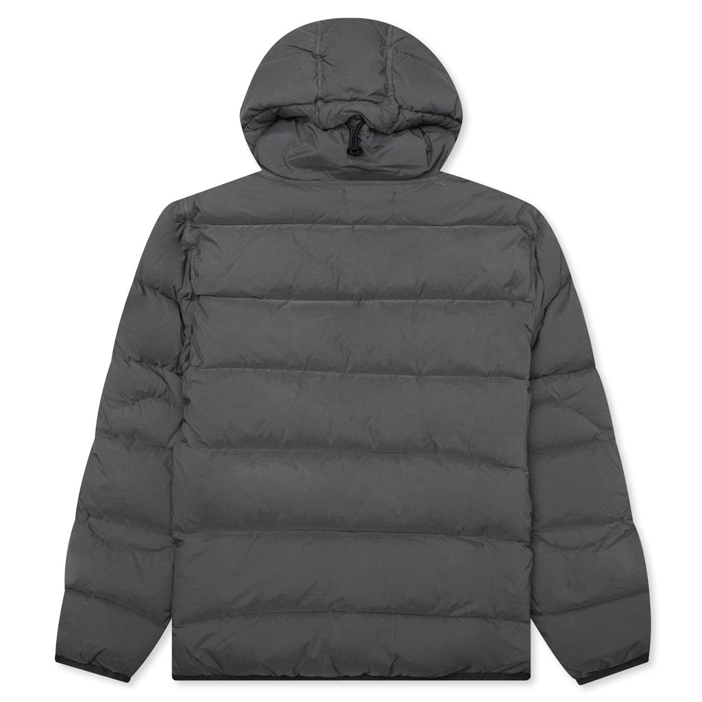 REAL FEATHER HOODED JACKET - LEAD GREY - 2