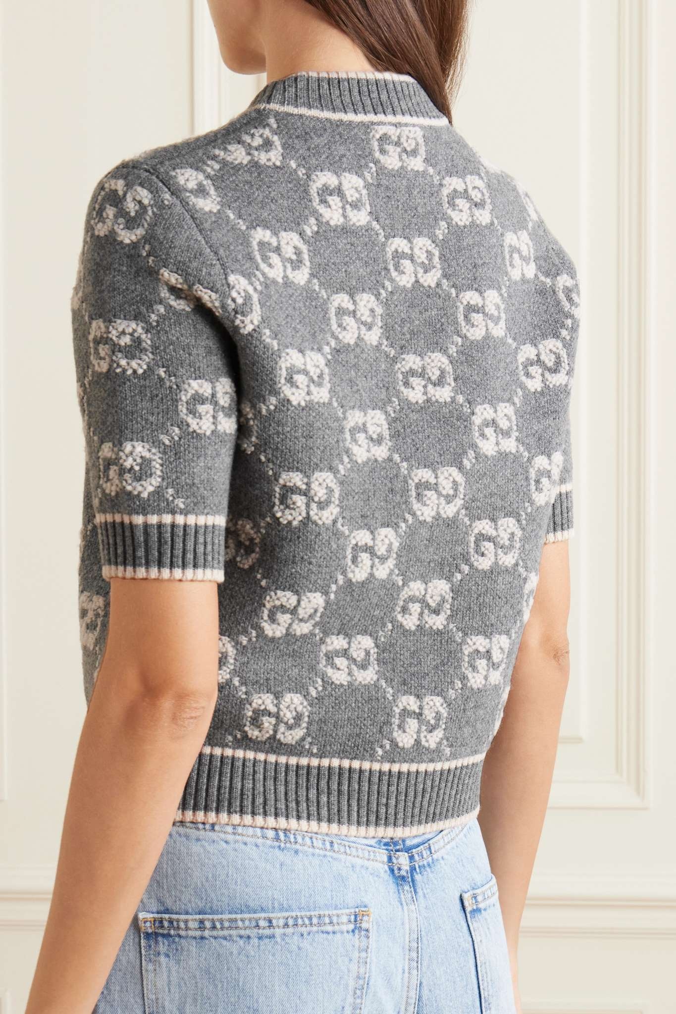 Jacquard-knit wool-bouclé sweater - 3