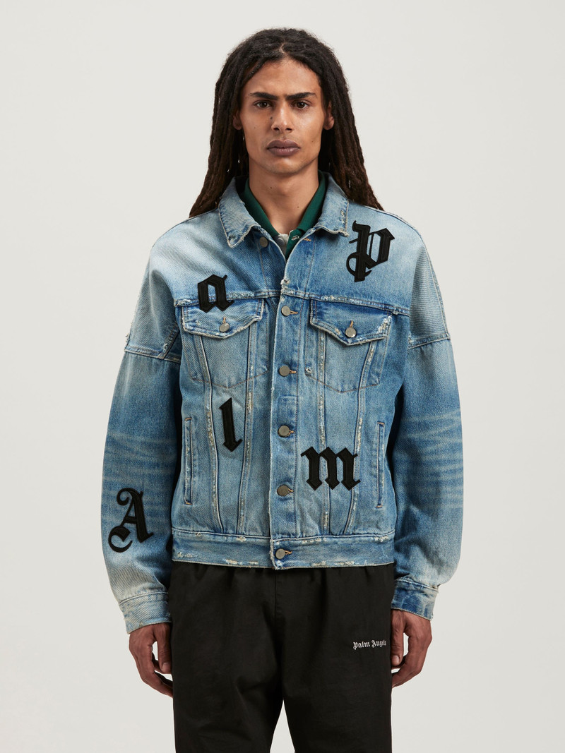 Oversize Logo Patches Denim Jacket 3