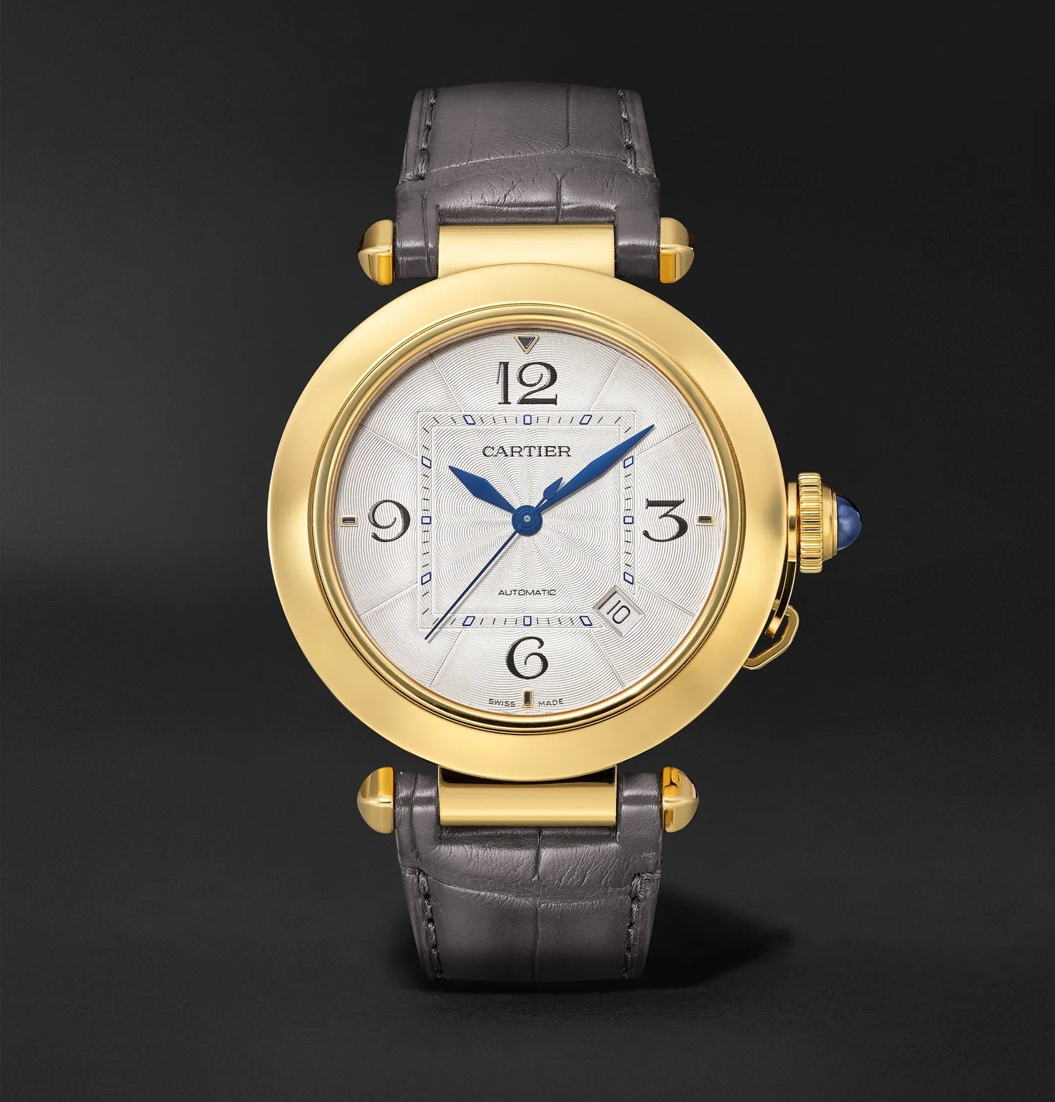 Pasha de Cartier Automatic 41mm 18-Karat Gold and Alligator Watch, Ref. No. WGPA0007 - 1