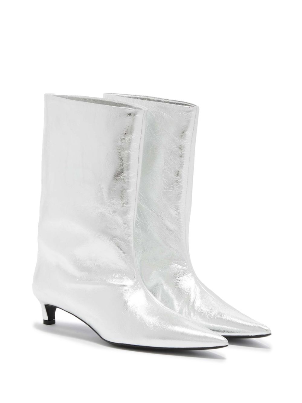 metallic leather ankle boot - 2