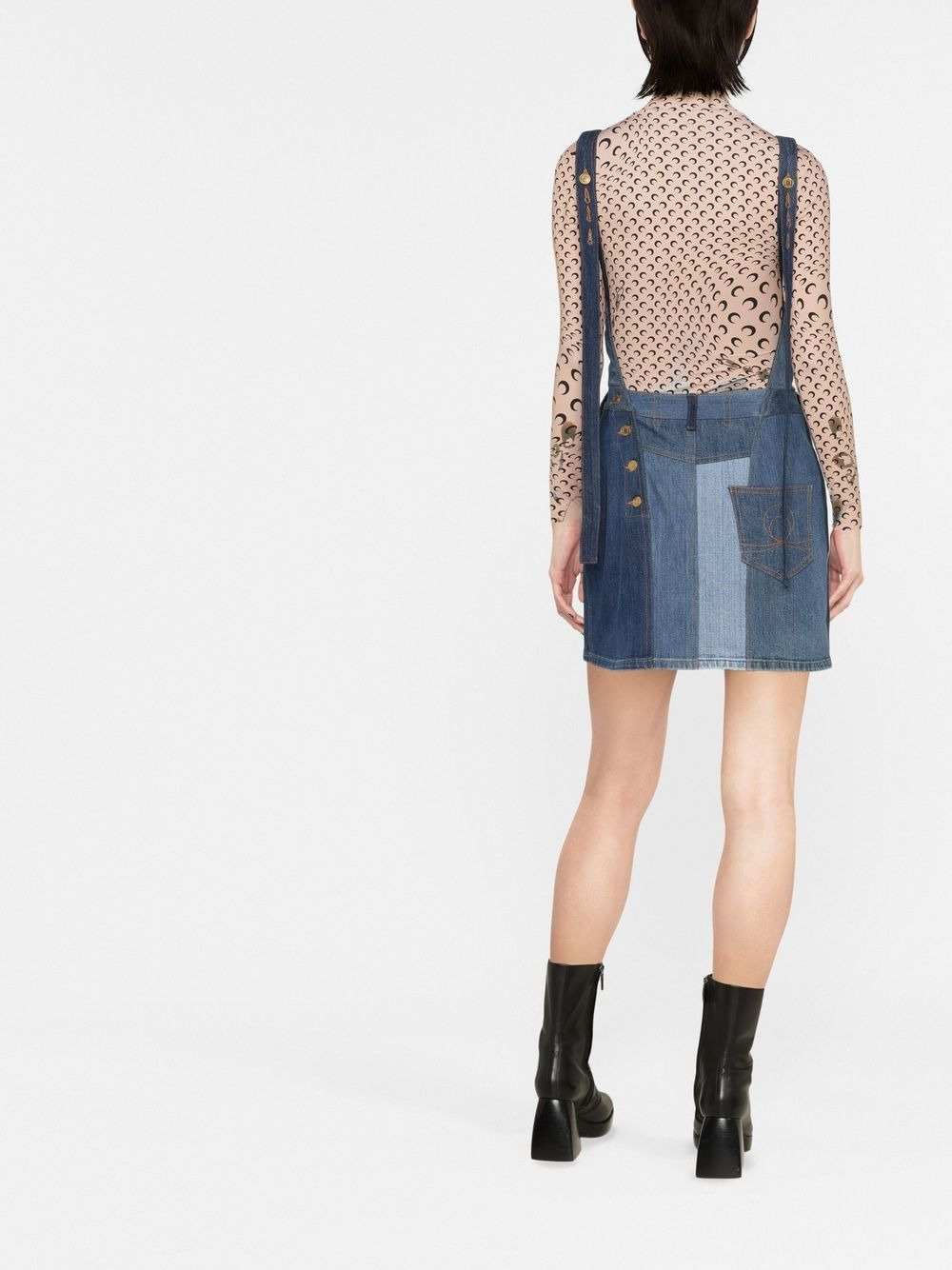 regenerated denim minidress - 4