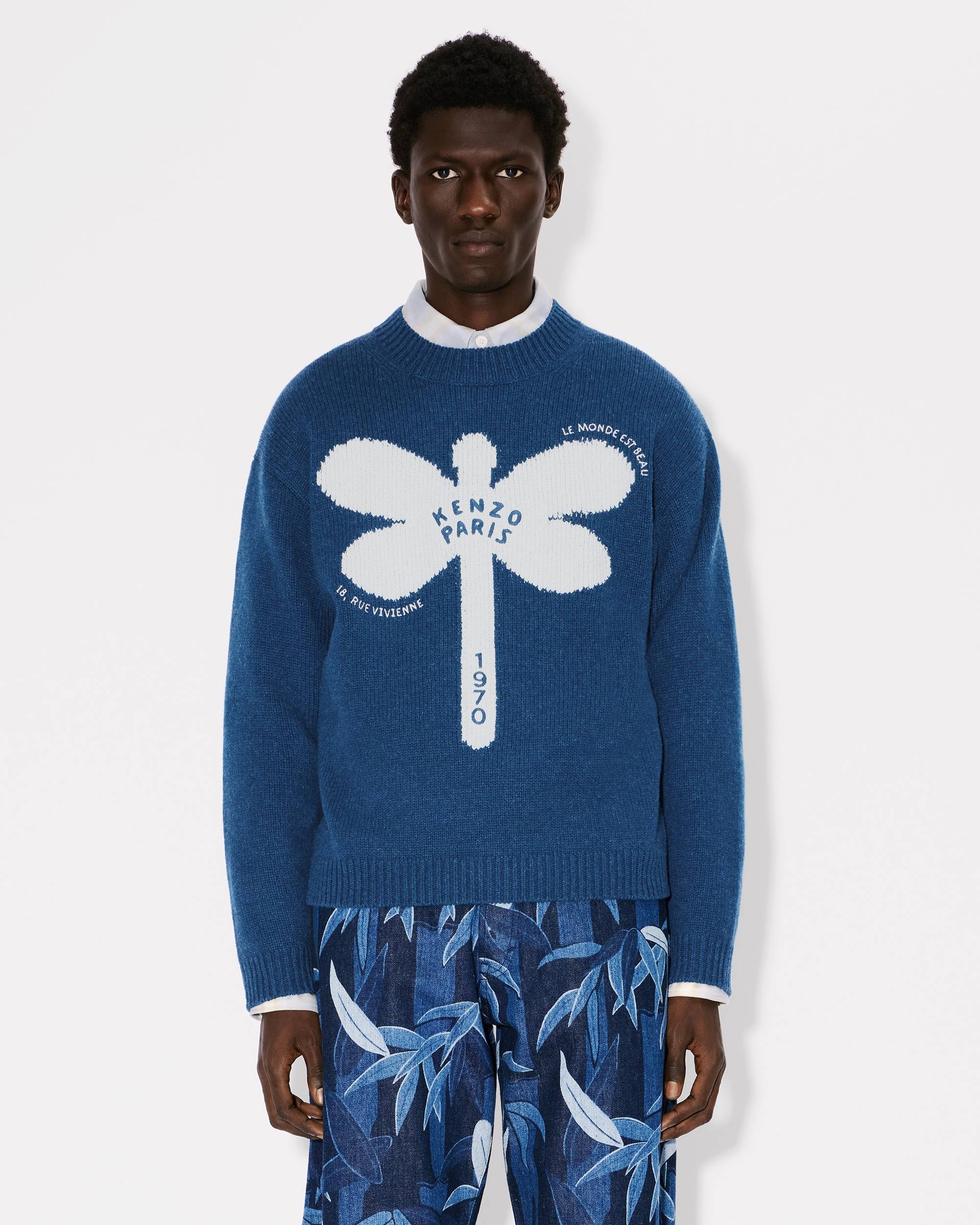 【送料&関税込】Kenzo Dragonfly Embroider KENZO 'KENZO Dragonfly' embroidered wool jumper | REVERSIBLE