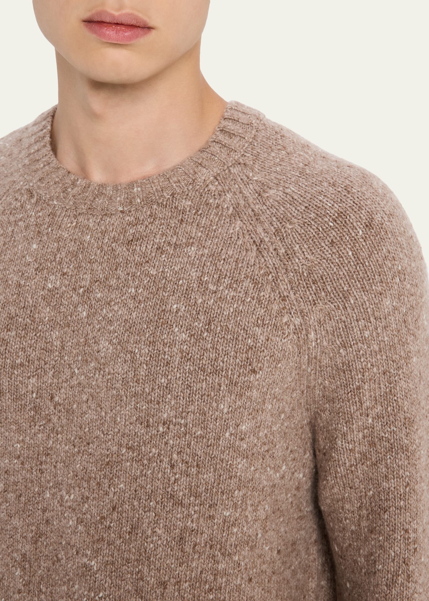 Men's Cashmere Donegal Crewneck Sweater - 5